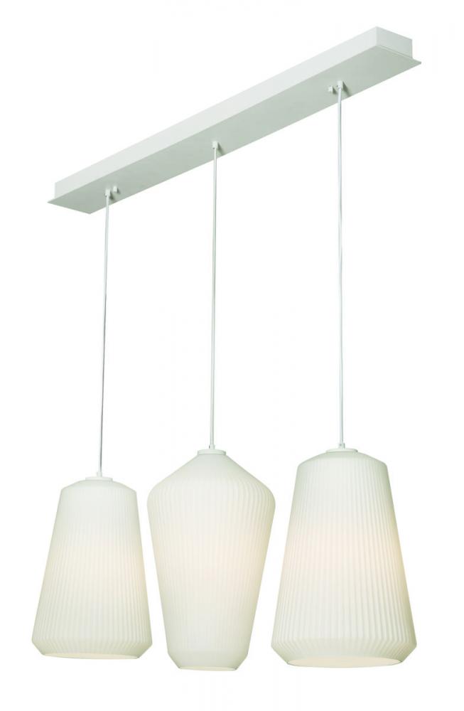 Lily 3 Light Linear Pendant,120V,White