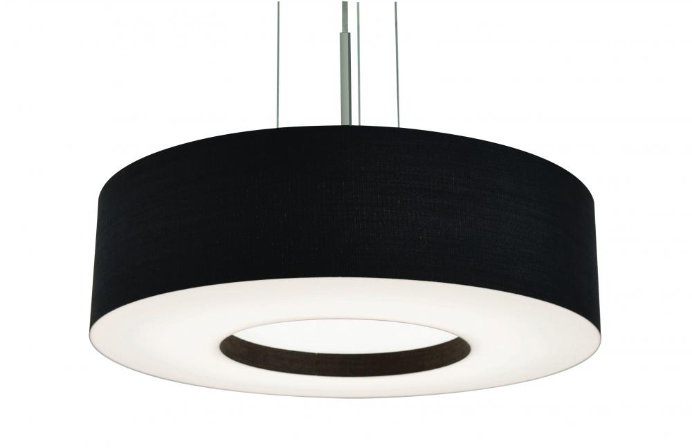 Montclair 19'' LED Pendant - Satin Nickel Finish - Black Shade