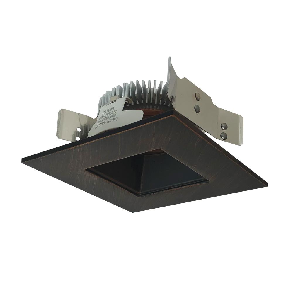 4" Cobalt Shallow High Lumen LED Trim, Square/Square Regress, 850lm, 3000K, Bronze