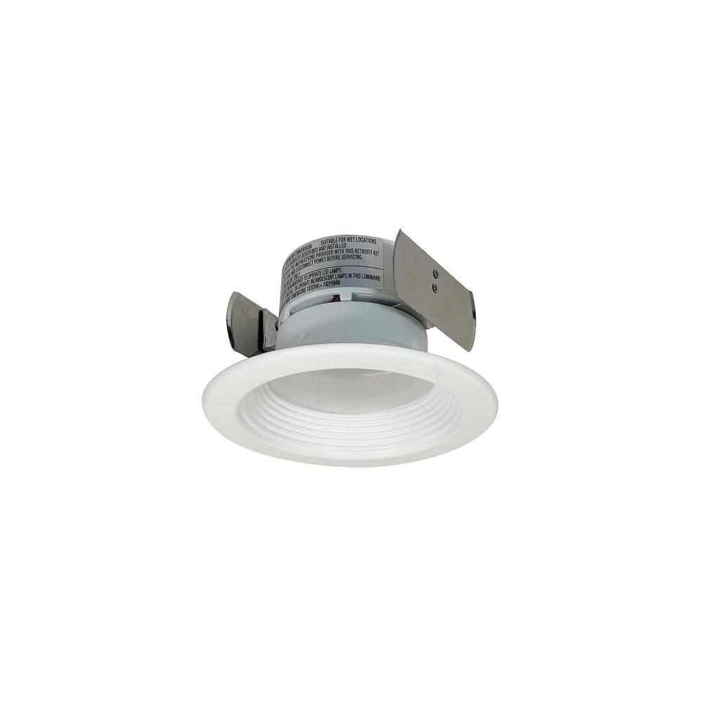 4" Onyx LED Retrofit Baffle, 650lm / 10.5W, 3500K, White finish