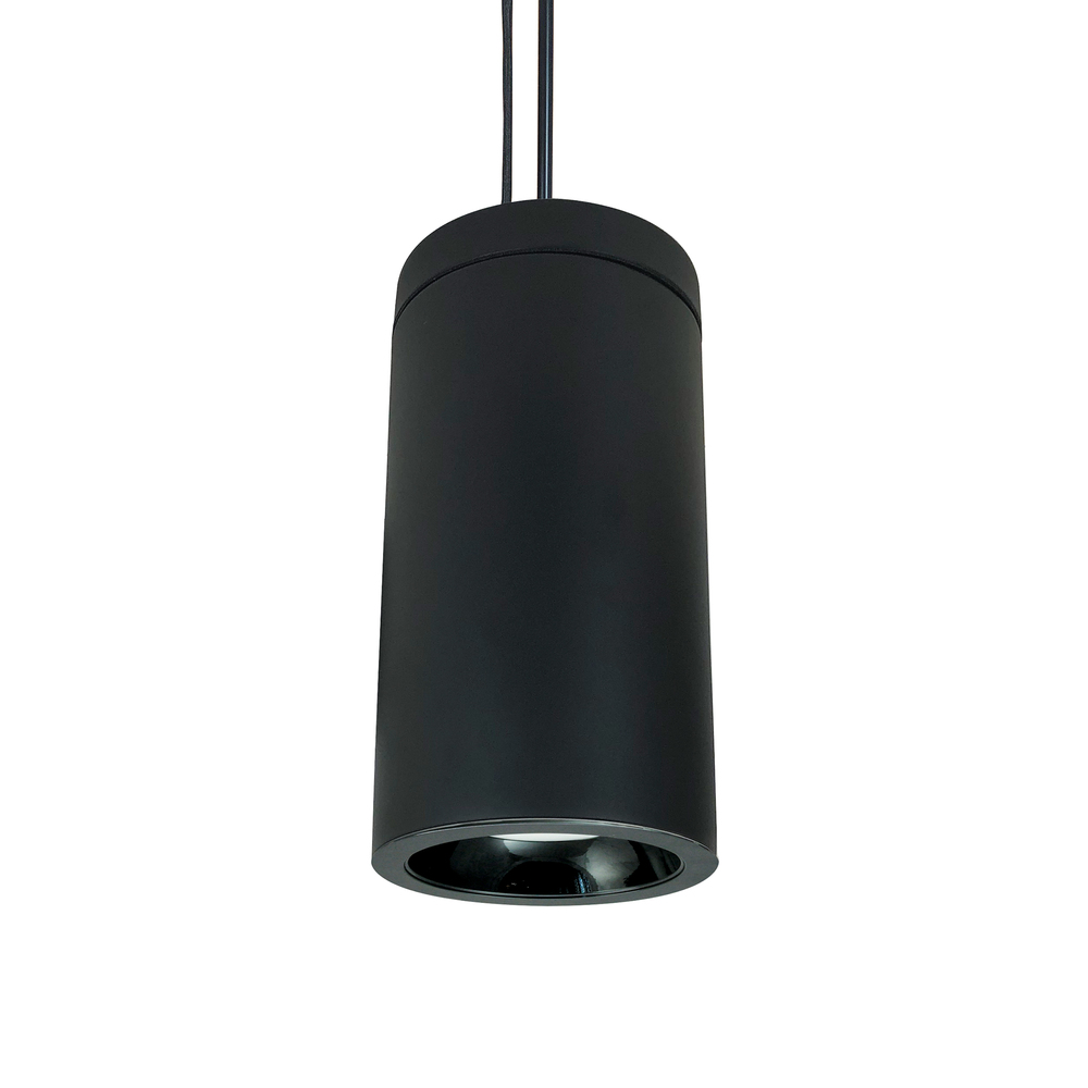 6" Cobalt Pendant Mount Cylinder, Black, 750L, 3000K, Black Reflector, 120V Triac/ELV Dimming