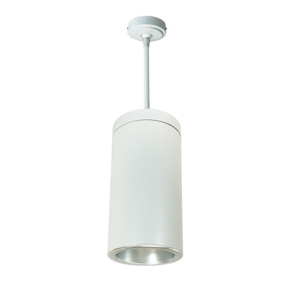 6" Sapphire III Pendant Mount White Cylinder, Diffused Clear Reflector/Diffused Clear Flange,