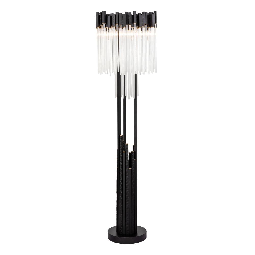 Matrix 6-Lt Floor Lamp - Matte Black/French Gold