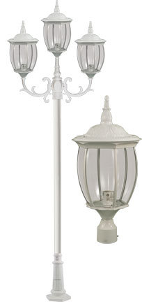 Dabmar GM3003-LED9-W - VICTORIA POST THREE LIGHT FIX 3 X LED 9W 85-265V