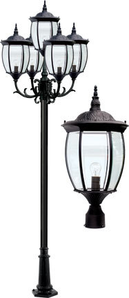 Dabmar GM3005-LED6-B - VICTORIA POST FIVE LIGHT FIX 5 X LED 6W 85-265V