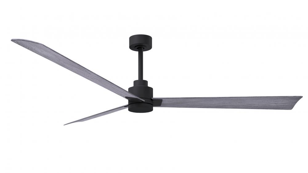 Alessandra 3-blade transitional ceiling fan in matte black finish with Barn Wood blades. Optimized