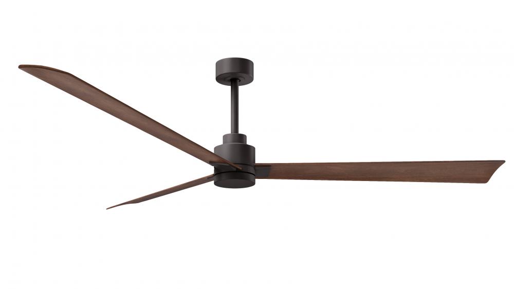 Alessandra 3-blade transitional ceiling fan in textured bronze finish with walnut blades. Optimize