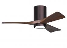 Matthews Fan Company IR3HLK-BB-WA-42 - Irene-3HLK three-blade flush mount paddle fan in Brushed Bronze finish with 42” solid walnut ton