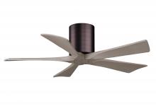 Matthews Fan Company IR5H-BB-GA-42 - Irene-5H three-blade flush mount paddle fan in Brushed Bronze finish with 42” Gray Ash  tone bla