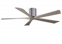 Matthews Fan Company IR5H-BP-GA-60 - Irene-5H three-blade flush mount paddle fan in Brushed Pewter finish with 60” Gray Ash tone blad