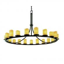 Justice Design Group CNDL-8716-10-CREM-MBLK - Dakota 21-Light 1-Tier Ring Chandelier