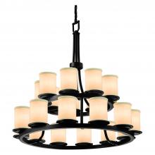 Justice Design Group FAB-8767-10-CREM-MBLK-LED21-14700 - Dakota 21-Light 2-Tier Ring LED Chandelier