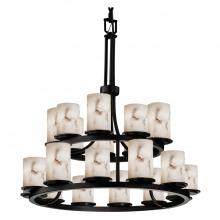 Justice Design Group FAL-8767-10-MBLK-LED21-14700 - Dakota 21-Light 2-Tier Ring LED Chandelier