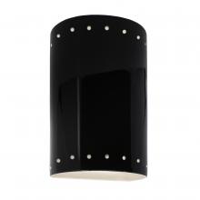 Justice Design Group CER-5990-BLK - Small ADA Cylinder w/ Perfs - Closed Top