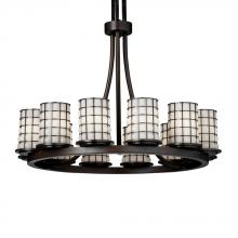 Justice Design Group WGL-8768-10-SWCB-MBLK - Dakota 12-Light Ring Chandelier (Short)