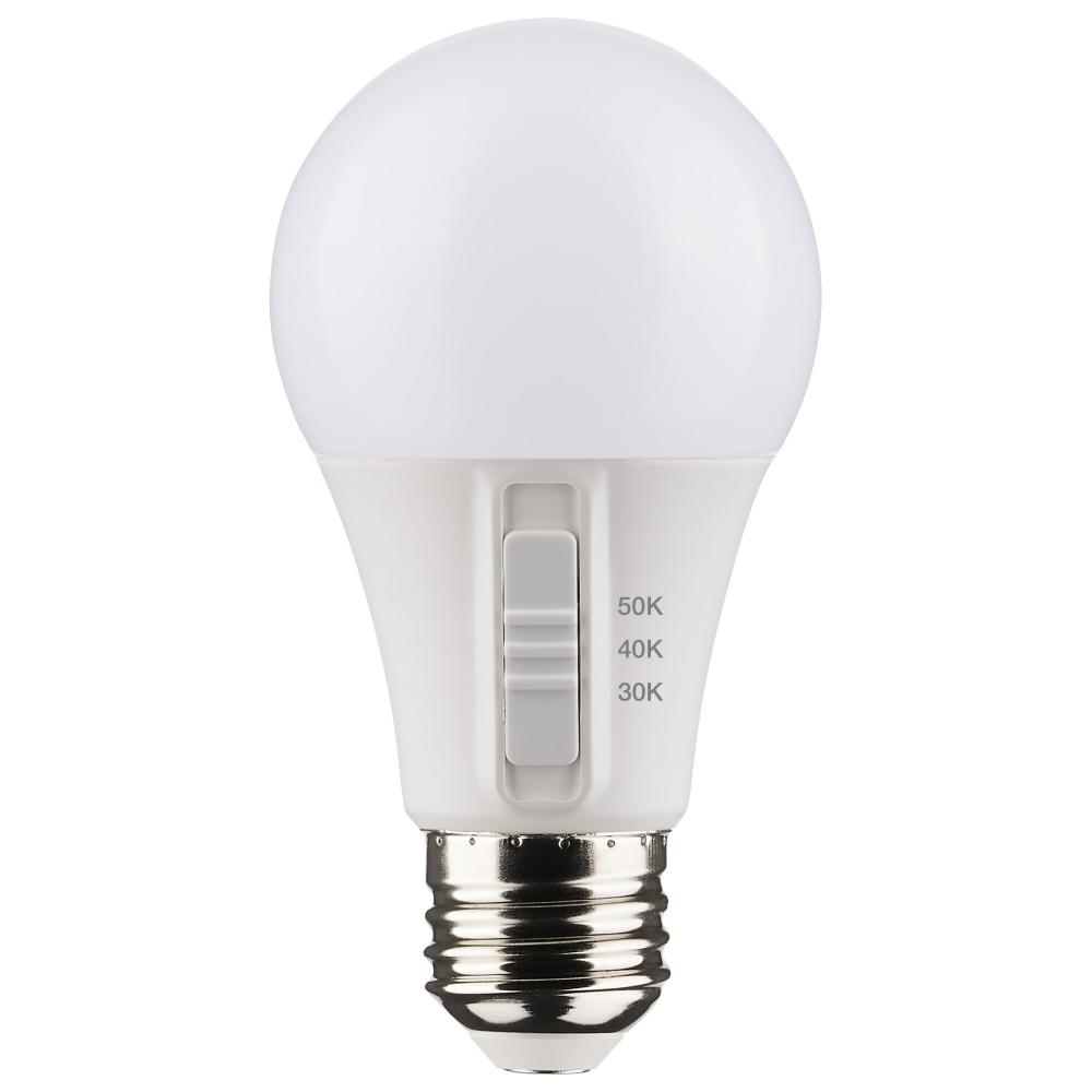 6 Watt A19 LED; Medium Base; CCT Selectable; White Finish; 90 CRI; 120 Volt