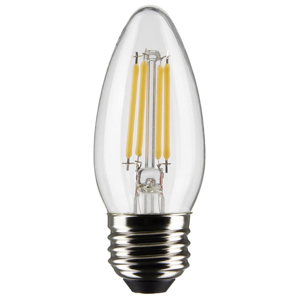 4 Watt B11 LED; Clear; Medium base; 90 CRI; 3000K; 120 Volt