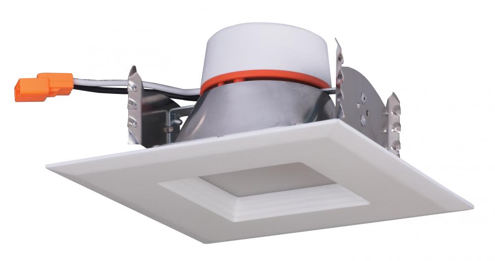 7 watt LED Downlight Retrofit; 4 inch square shape; 5000K; 120 volt; White Finish