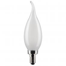 Satco Products Inc. S21300 - 4 Watt CA10 LED; Frost; Candelabra base; 90 CRI; 2700K; 120 Volt