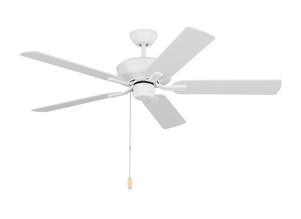 Linden 52'' traditional indoor matte white ceiling fan with reversible motor