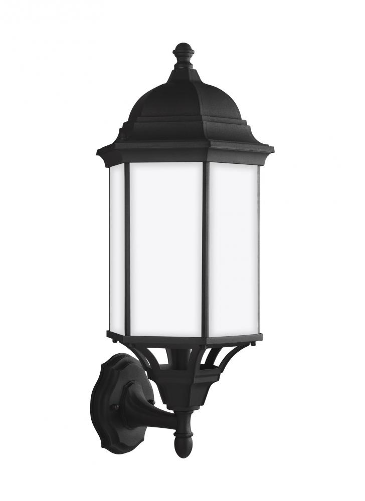 Sevier traditional 1-light LED outdoor exterior large uplight outdoor wall lantern sconce in black f