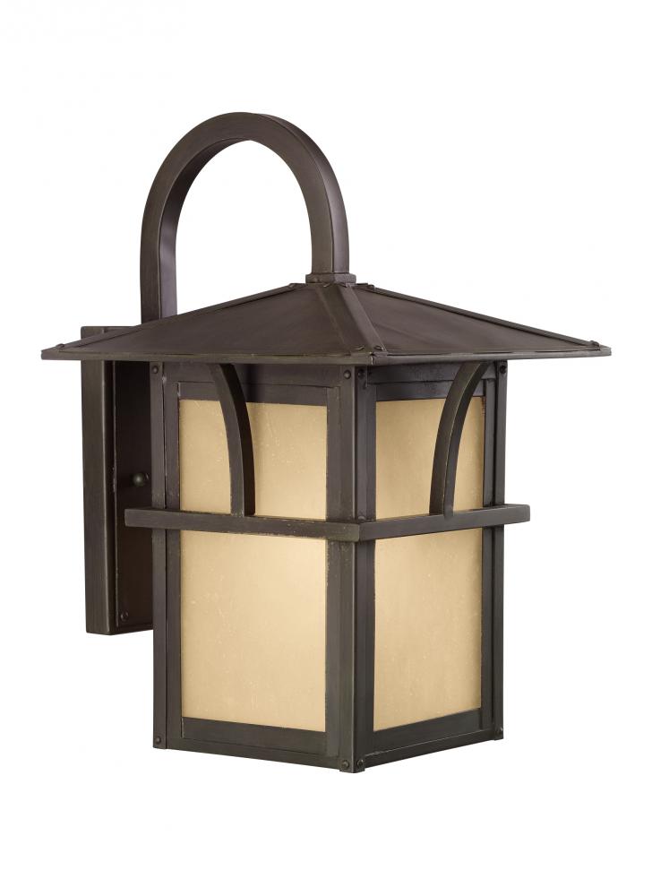 Medford Lakes transitional 1-light outdoor exterior medium wall lantern sconce in statuary bronze fi