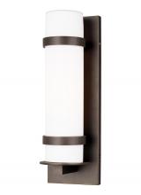 Generation Lighting 8618301EN3-71 - Alban modern 1-light LED outdoor exterior medium round wall lantern sconce in antique bronze finish