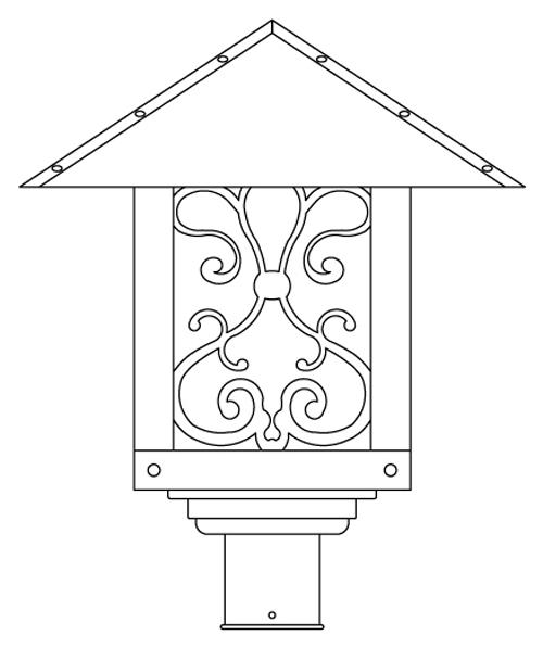 16" timber ridge post mount with ashbury  filigree