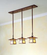 Arroyo Craftsman CICH-8/3EAM-P - 8" carmel 3 light in-line chandelier without overlay (empty)