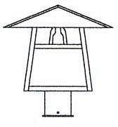 Arroyo Craftsman CP-12TM-MB - 12" carmel post mount with t-bar overlay