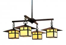 Arroyo Craftsman MCH-12/4TCR-BZ - 12" monterey 4 light chandelier with t-bar overlay