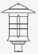 Arroyo Craftsman NP-14M-BZ - 14" newport post mount fixture