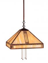 Arroyo Craftsman PSH-15CR-P - 15" prairie stem hung pendant