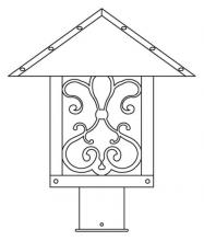 Arroyo Craftsman TRP-12ASRM-P - 12" timber ridge post mount with ashbury  filigree