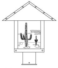 Arroyo Craftsman TRP-12CTRM-MB - 12" timber ridge post mount with cactus  filigree