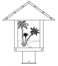 Arroyo Craftsman TRP-12PTAM-P - 12" timber ridge post mount with palm tree  filigree