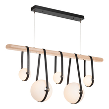 Hubbardton Forge 131046-LED-STND-10-27-LK-WD-GG0701 - Derby Linear 5-Light LED Pendant