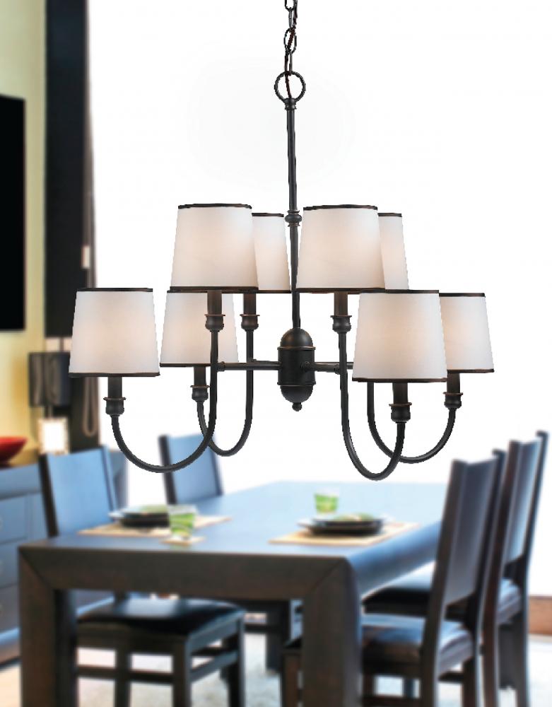 Brisbane Collection 8-Light Euro Bronze Chandelier