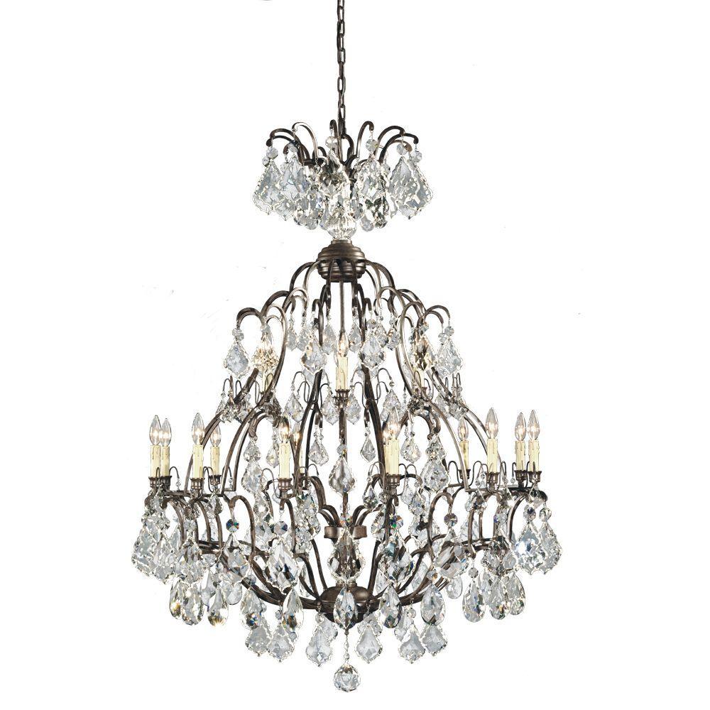 Timeless Elegance Collection 18-Light Bronze Hanging Chandelier