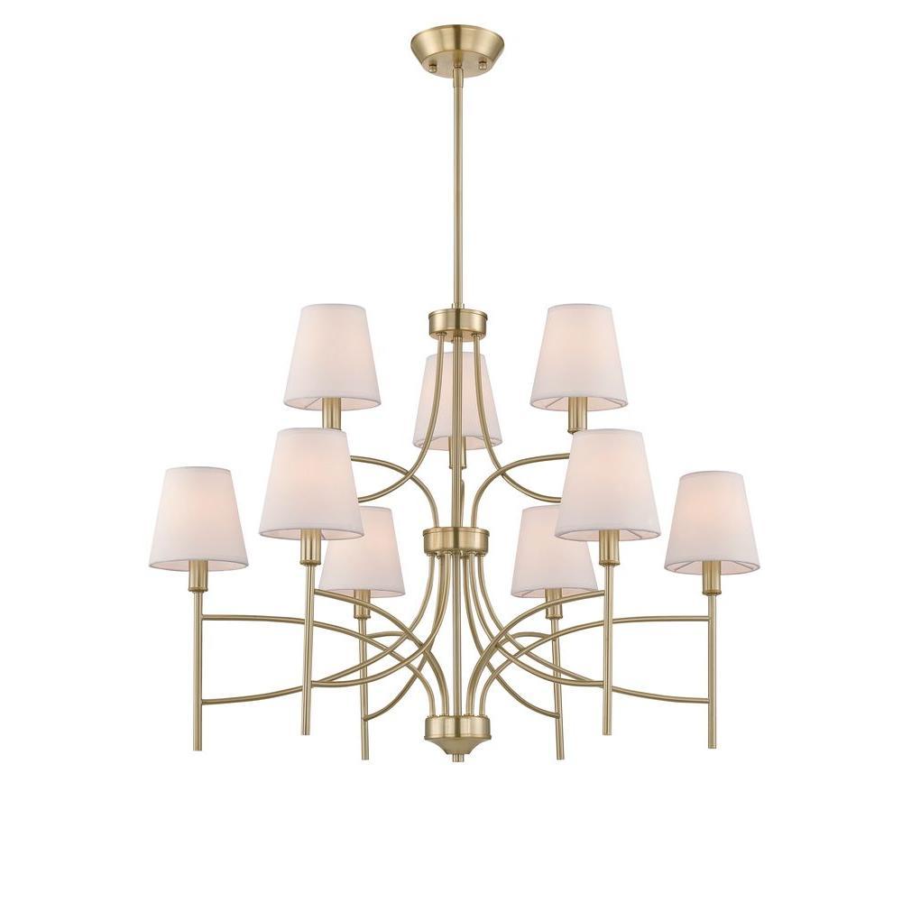 Millau Collection 9-Light Satin Gold Chandelier