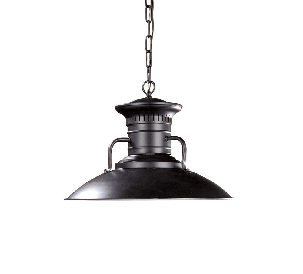 1-Light Bronze Mini Pendant with Steel Shade