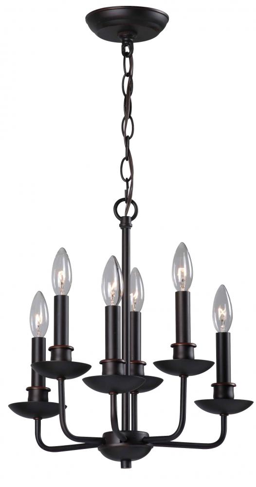 Colonial 6-Light Euro Bronze Chandelier