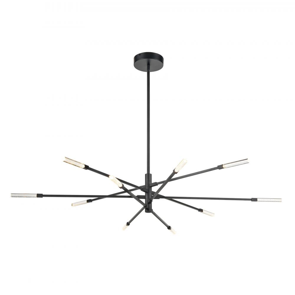 Light Streak 55.5'' Wide 10-Light Chandelier - Matte Black